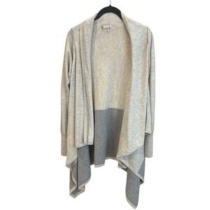Smartwool Edgewood Wrap Sweater Grey Colorblock Merino Wool Blend Cardigan  M